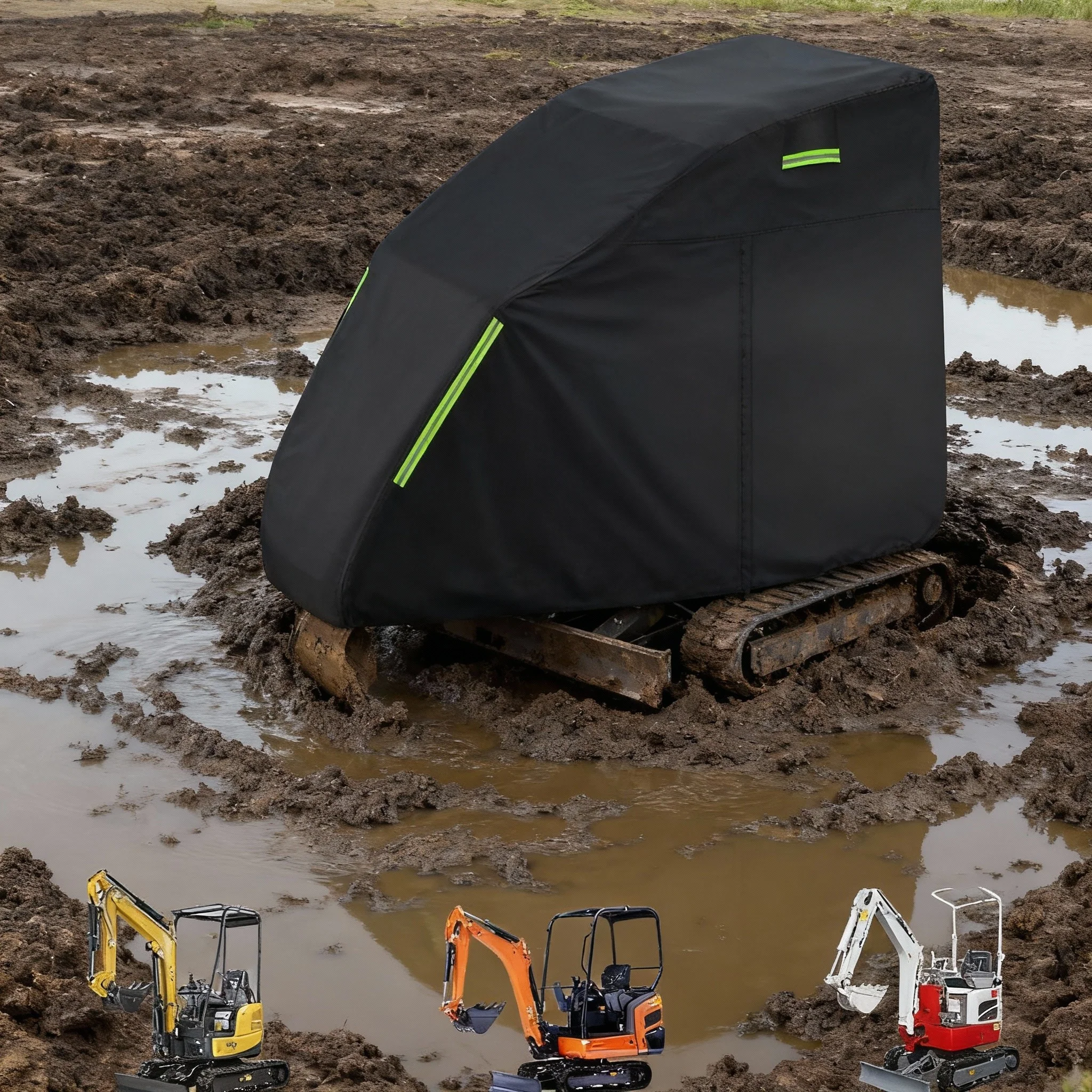 Weather-Resistant Zippered Cover for Mini Excavators and Cars