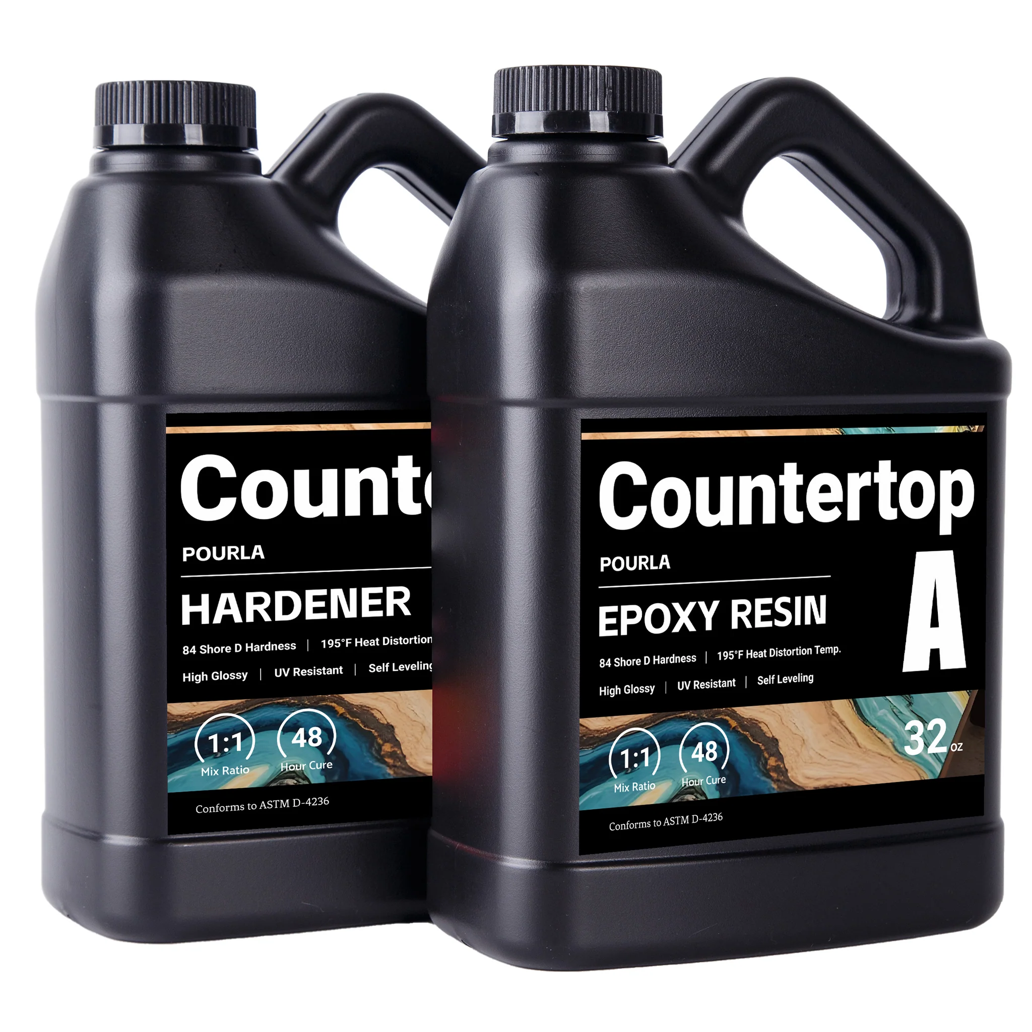 Clear Epoxy Resin Kit for Countertops, 64 Ounces, Heat-Resistant