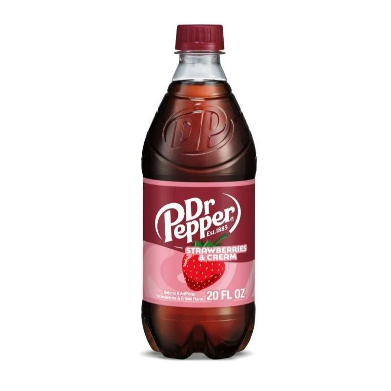 Strawberries and Cream Soda Pop, 20 fl oz Bottle