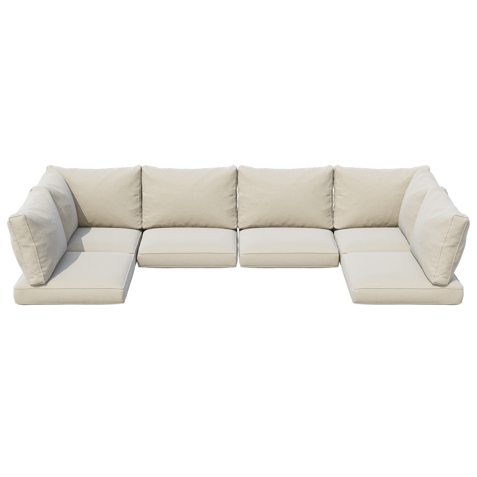 Replacement outdoor seat cushions for 4 and 6-seat sectional sofas