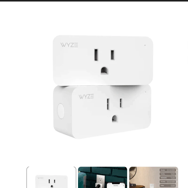2‑Pack Wi‑Fi Smart Plug, 2.4 GHz, Alexa & Google Assistant Compatible, White