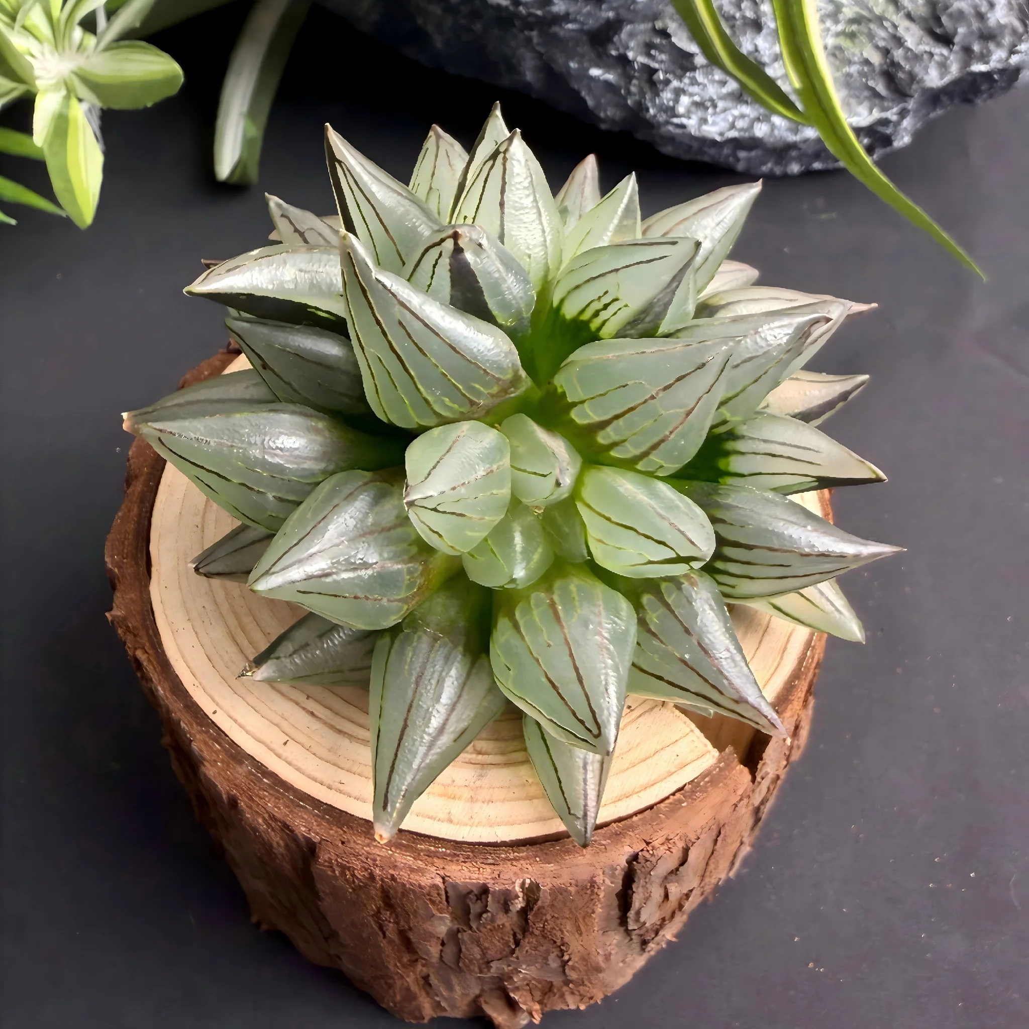 Haworthia Magnifica var. atrofusca Live Succulent Plant – Light Green, Rare