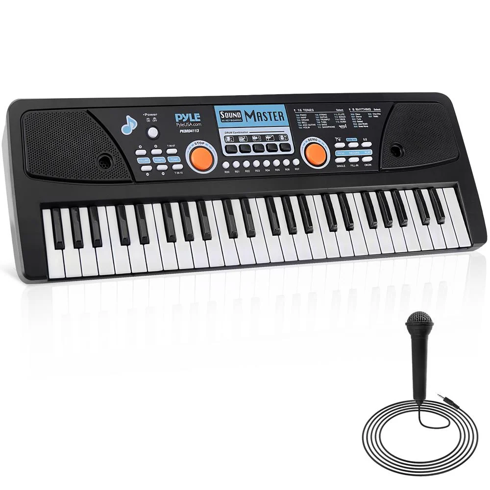 49‑Key Portable Digital Karaoke Keyboard with Rechargeable Battery and Wired Microphone