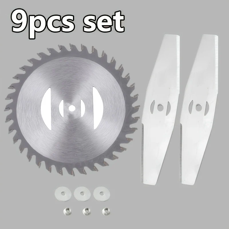High-strength universal lawn mower blade set for weed and debris removal