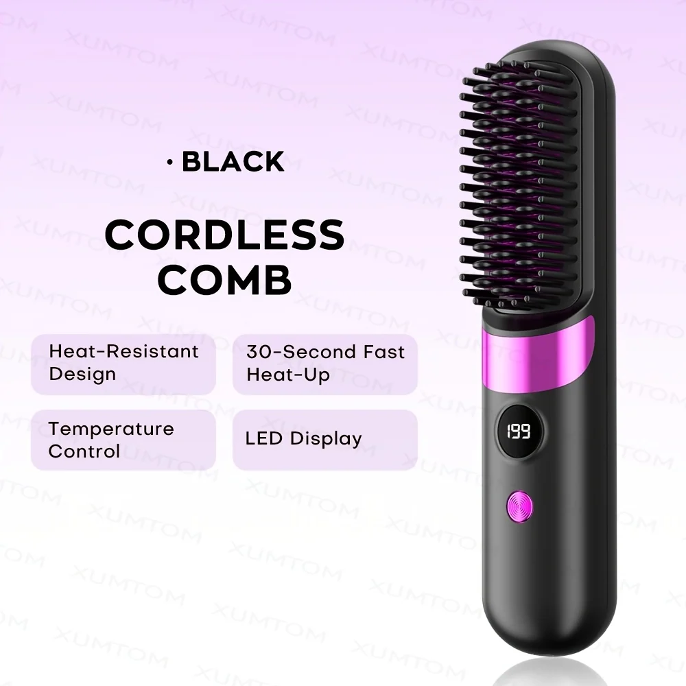 4-temperature USB-C hair straightener and curling brush in 1 tool