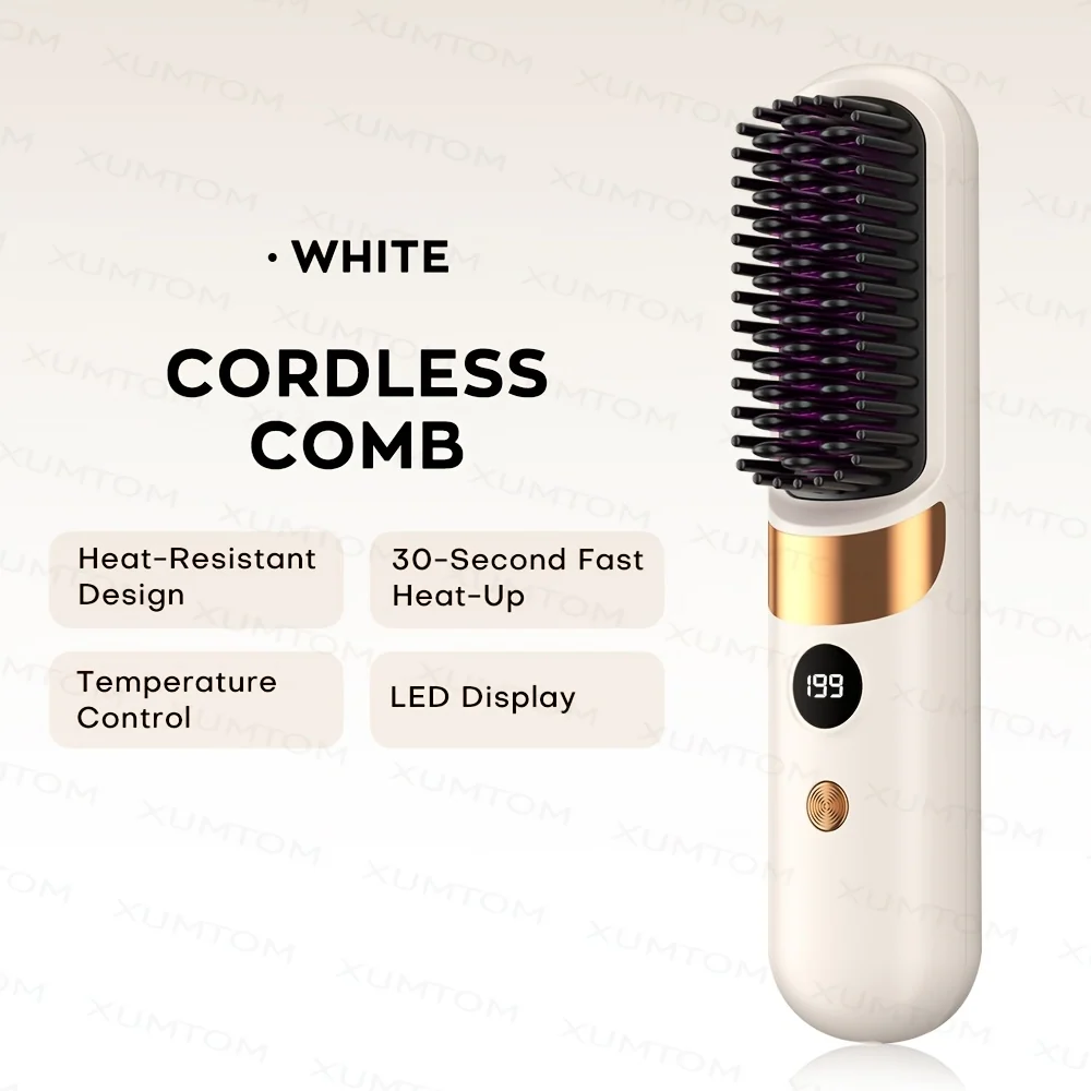 4-temperature USB-C hair straightener and curling brush in 1 tool