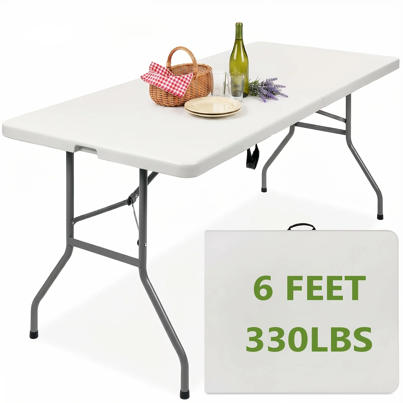 6ft portable folding dining table for indoor and outdoor use