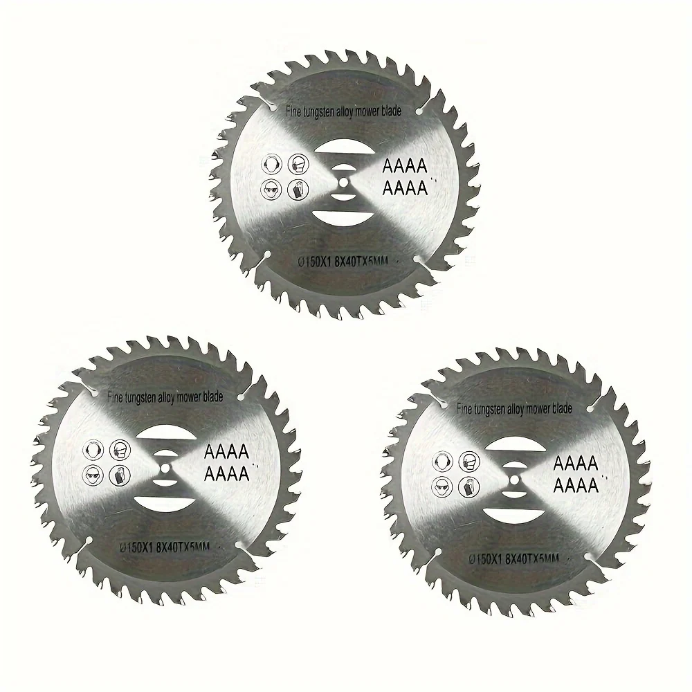 Replacement Metal Saw Blades Set for Lawnmowers and Garden Tools, 150mm with 40 Teeth