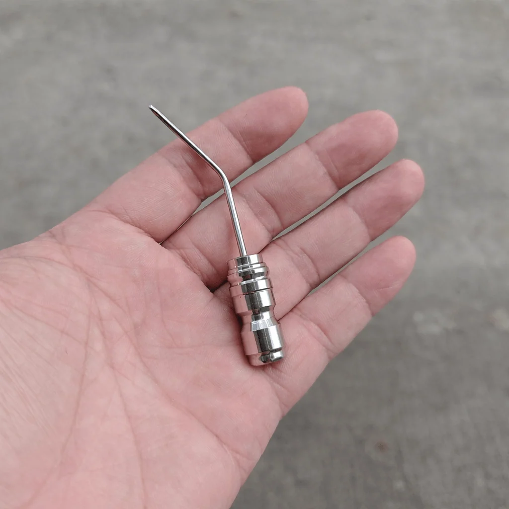 Stainless steel high-pressure washer nozzle kit with flush wand extension