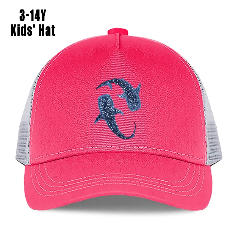Whale shark print baseball cap for boys and girls