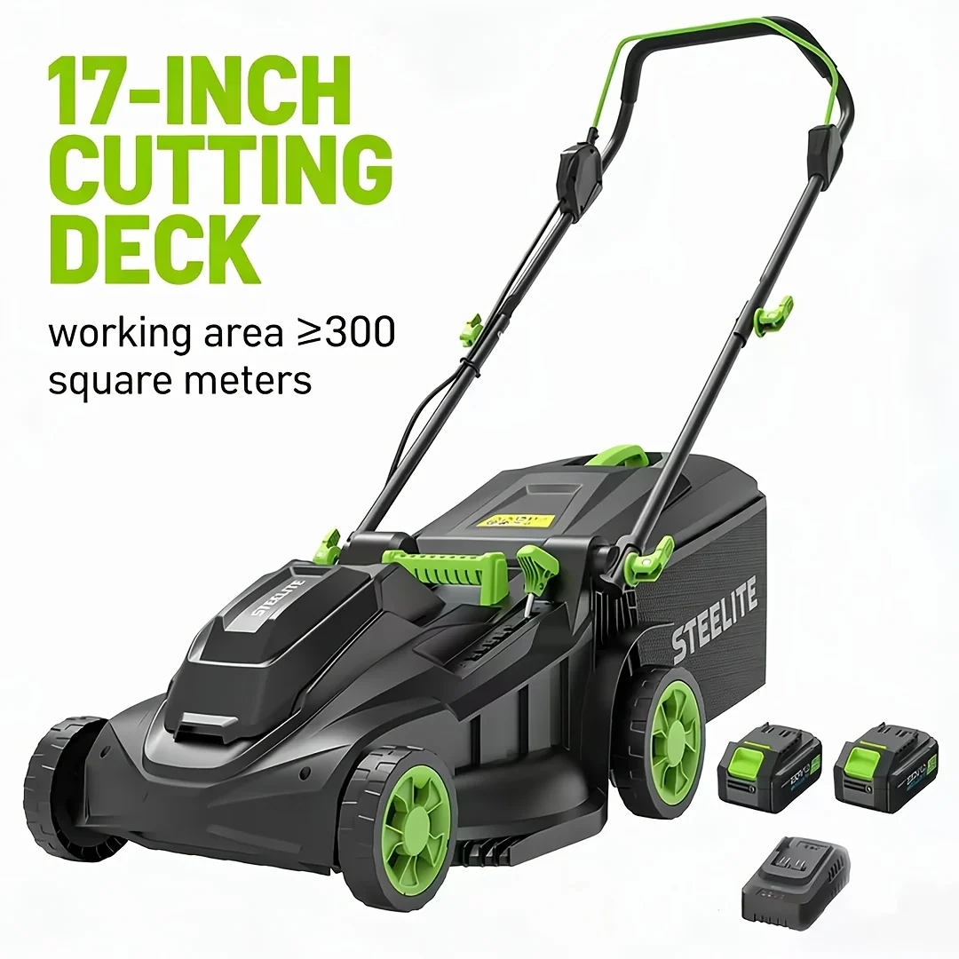 21V cordless walk-behind lawn mower with brushless motor and 5 height settings