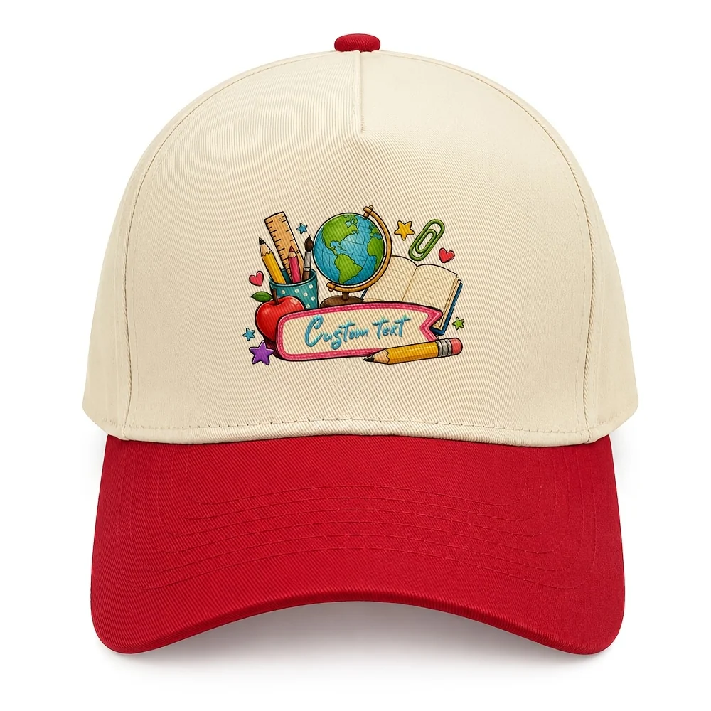 Adjustable kids baseball cap with custom text for casual style
