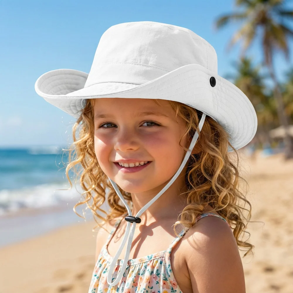 Foldable nylon sun hat for kids ages 3 to 8
