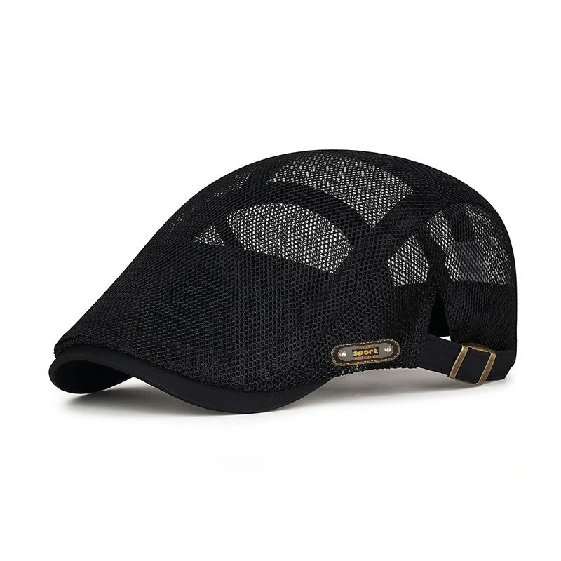 Breathable summer beret with mesh lining for unisex wear