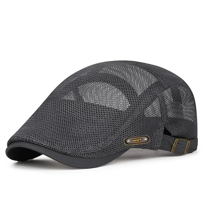 Breathable summer beret with mesh lining for unisex wear