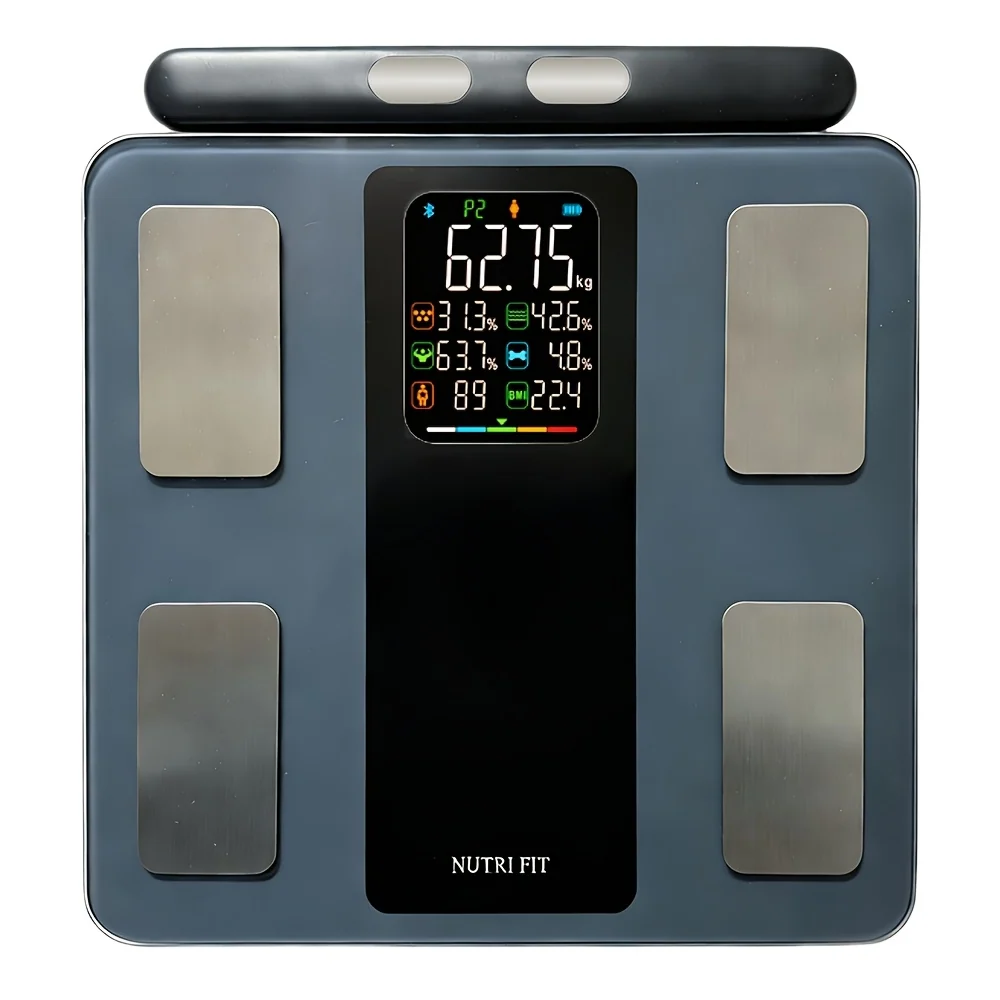 Intelligent Electronic Body Scale with 8‑Electrode Sensors, 400 lb / 180 kg Capacity, LCD Display – Battery Not Included