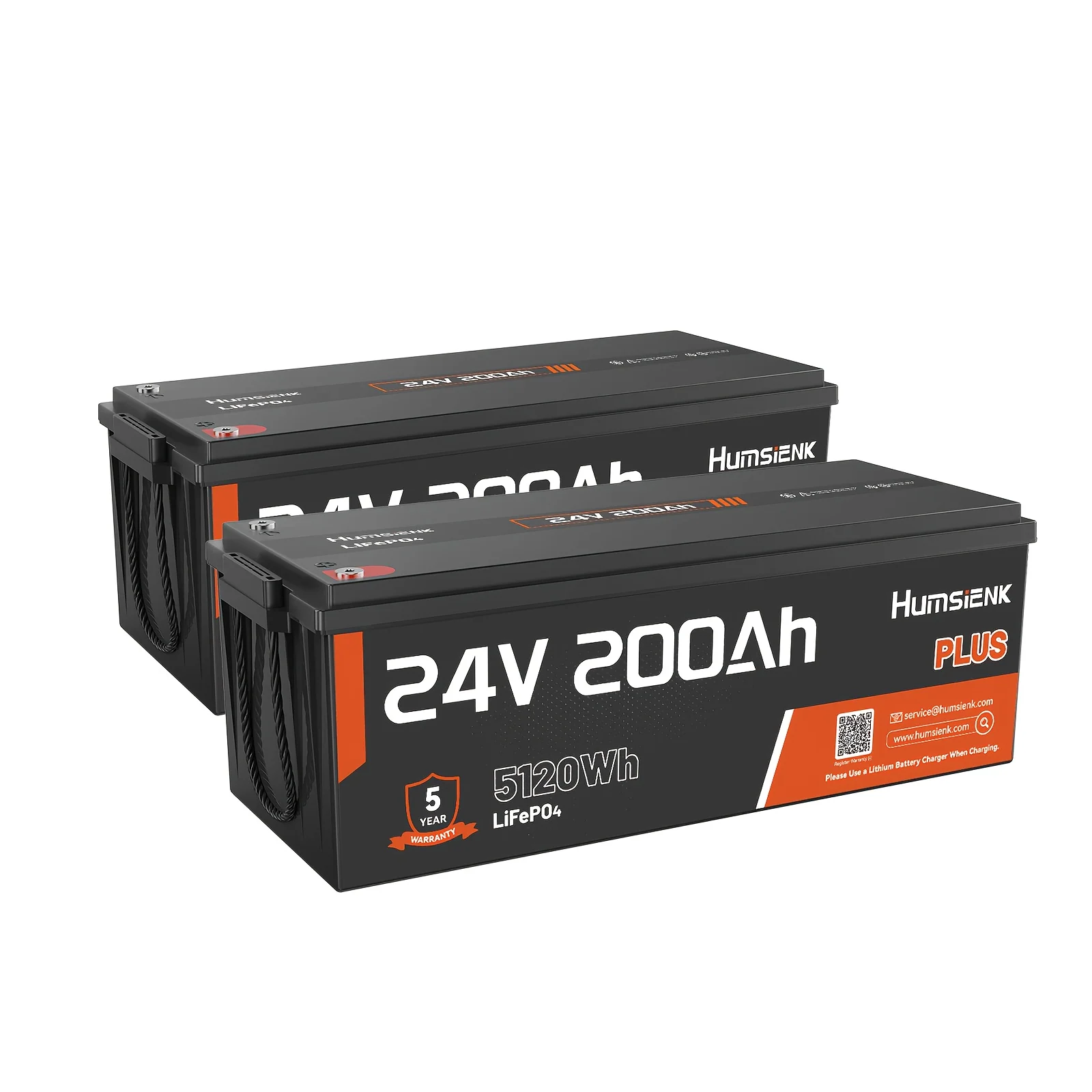 24V 200Ah deep cycle lithium battery with smart BMS for off-grid power