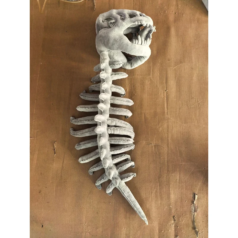 Soft plush dinosaur skeleton costume for role-play and parties