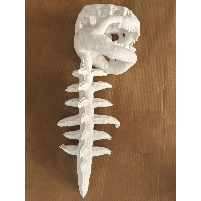 Soft plush dinosaur skeleton costume for role-play and parties