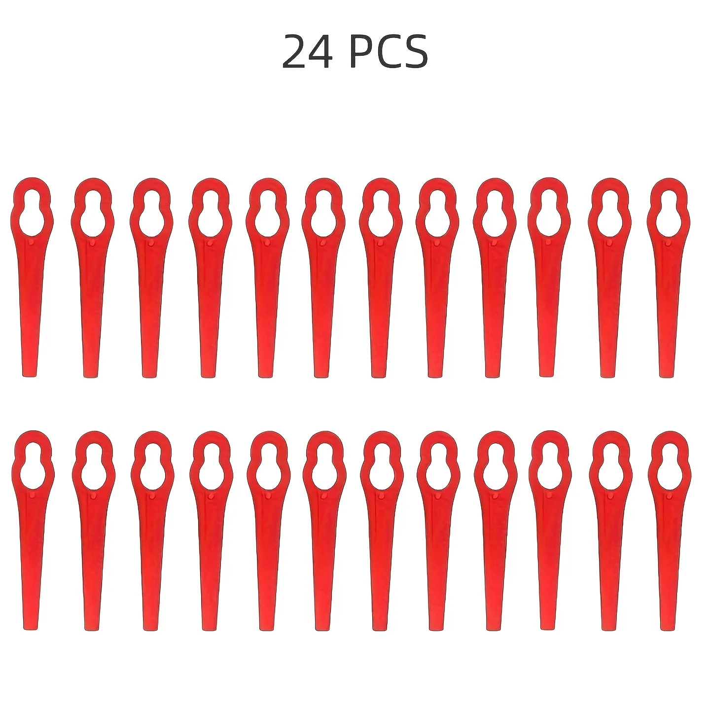 Lightweight key-shaped plastic grass trimmer blade for lawn mowers
