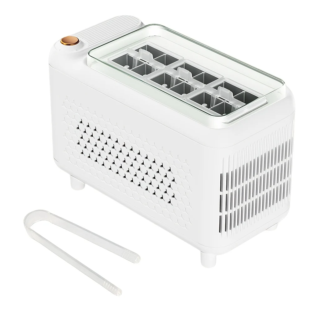 Compact RV Refrigerator with 12‑Cube Ice Maker – 12V Vehicle Power, Auxiliary Defrost Strip for Fast Ice Release