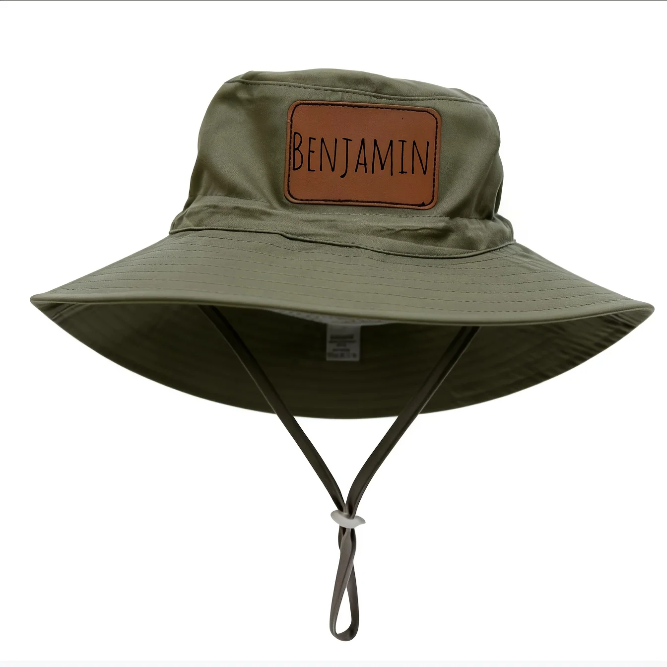 Foldable fisherman hat for kids with personalized name tag
