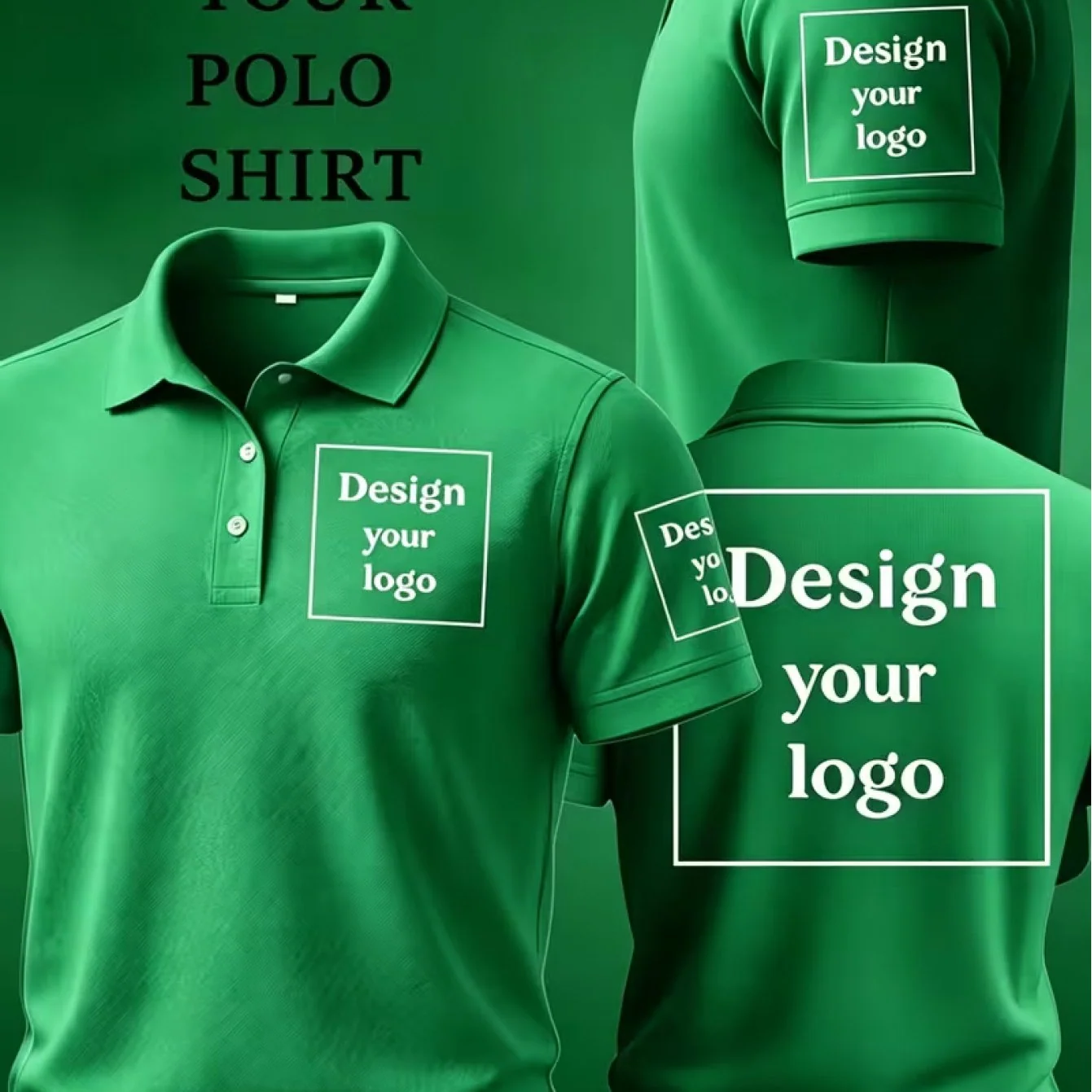 Men's Breathable Polo Shirt – Custom Logo, Classic Collar, Regular Fit, Summer‑Ready Comfort