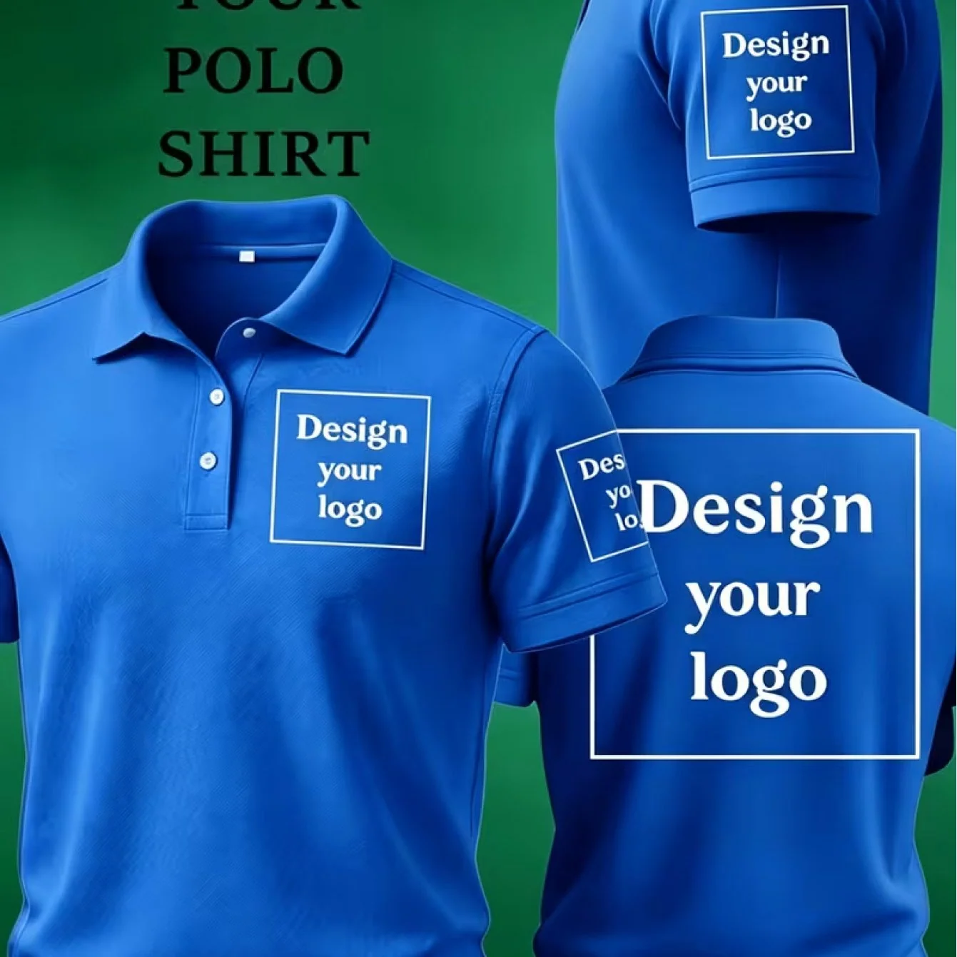 Men's Breathable Polo Shirt – Custom Logo, Classic Collar, Regular Fit, Summer‑Ready Comfort