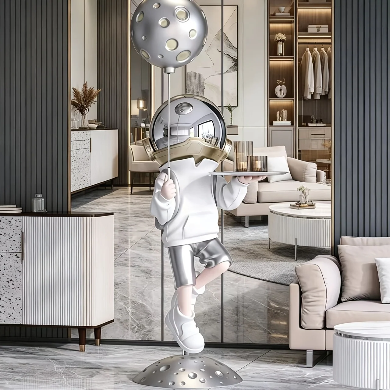Large resin astronaut floor-standing statue for living room decoration