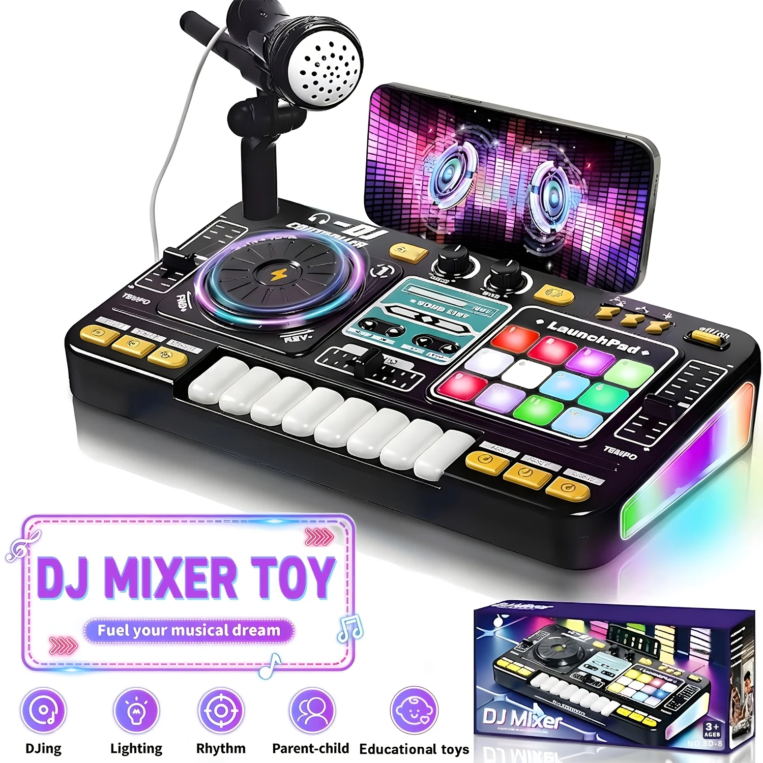 All-In-One DJ Mixing Controller with Electric Keyboard - Kids Gift