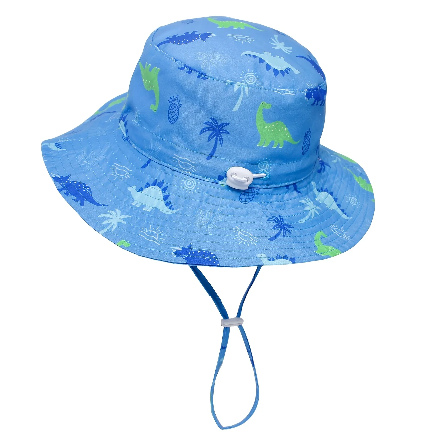 Kids' dinosaur print bucket hat with adjustable cord