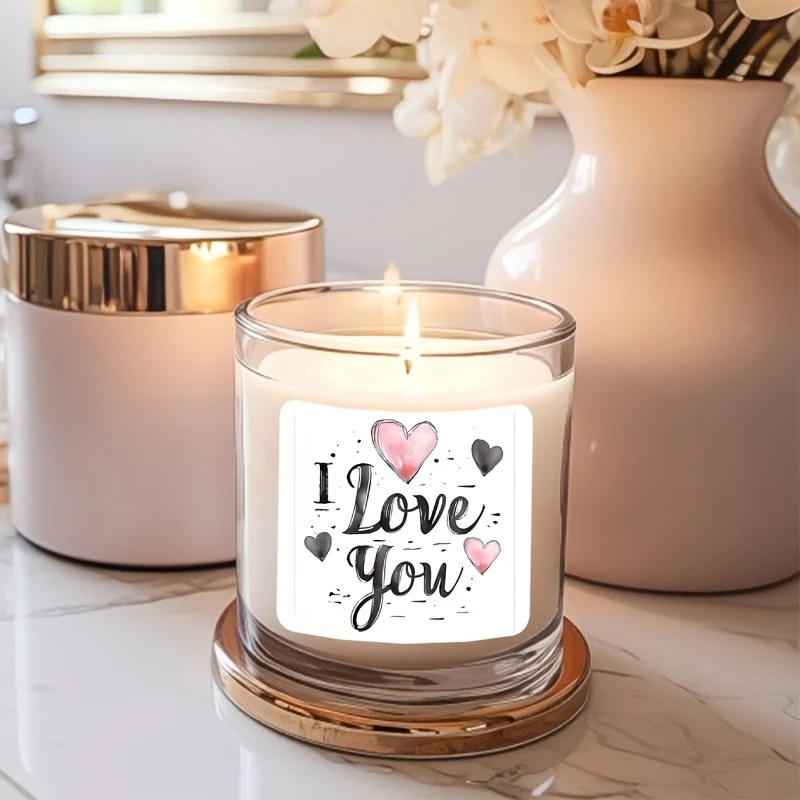 Heart-shaped candle stickers with scented candles set