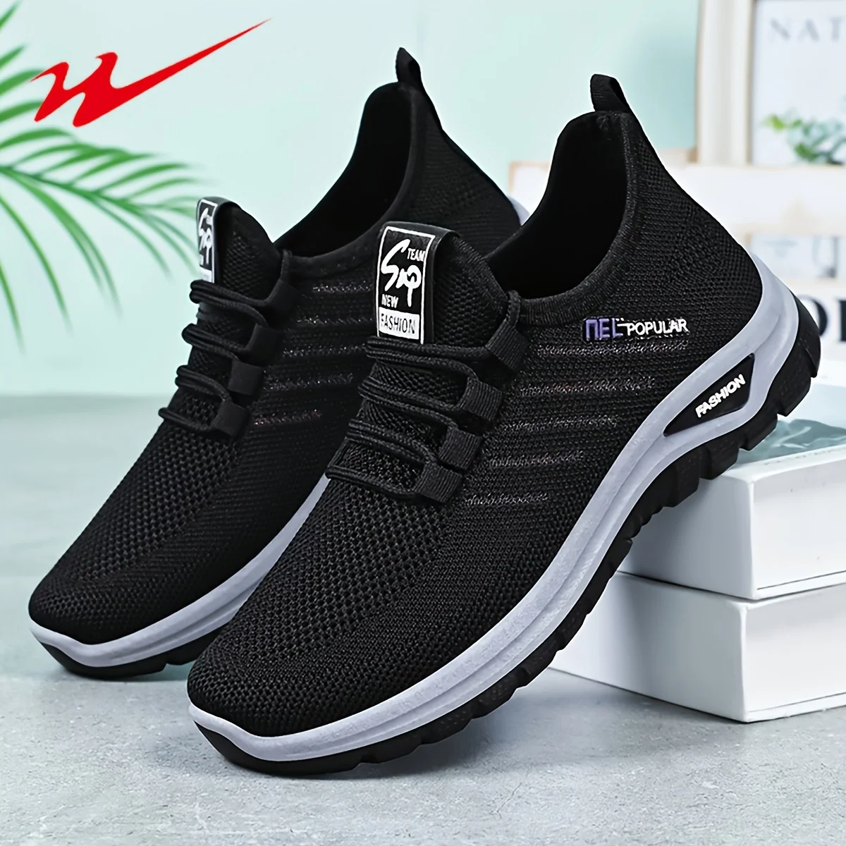 Women's Wide Width Neutral Arch Running Shoes with Breathable Fabric Upper and Cushioned PVC Sole