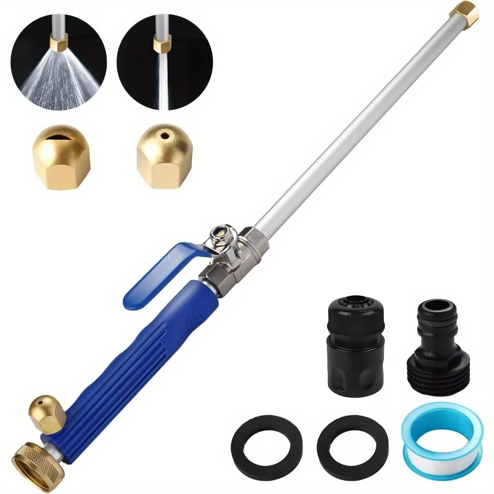 8-piece garden hose pressure washer jet nozzle set with quick-connect adapters