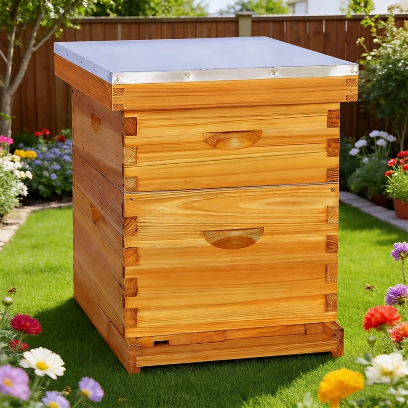 8-frame Langstroth beekeeping starter kit with deep and medium boxes