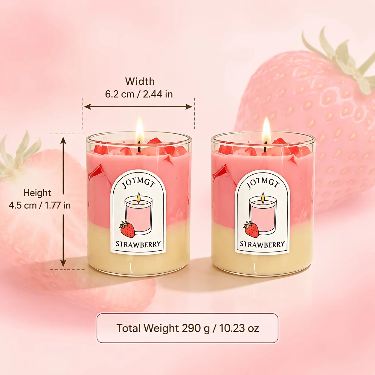 Strawberry milk scented candle for cozy home ambiance