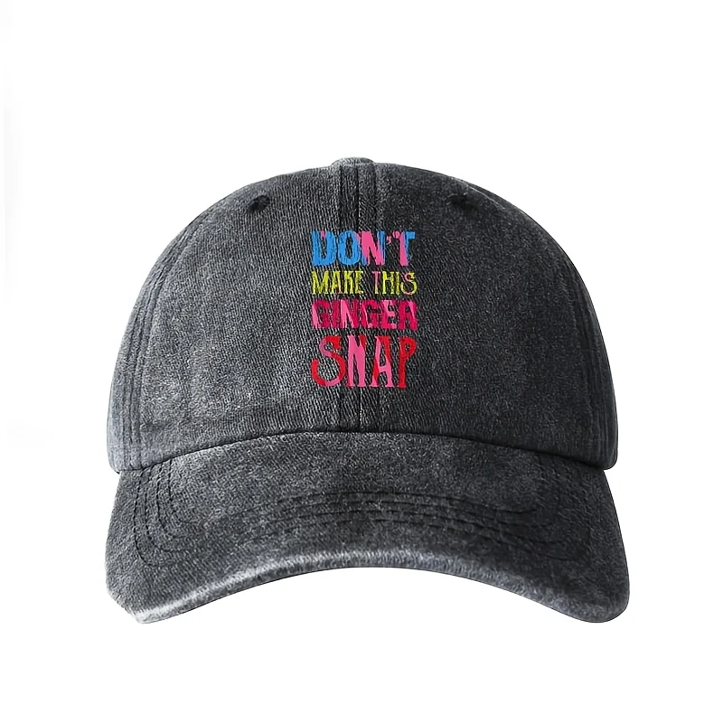 Solid black washed baseball cap for kids with curved brim