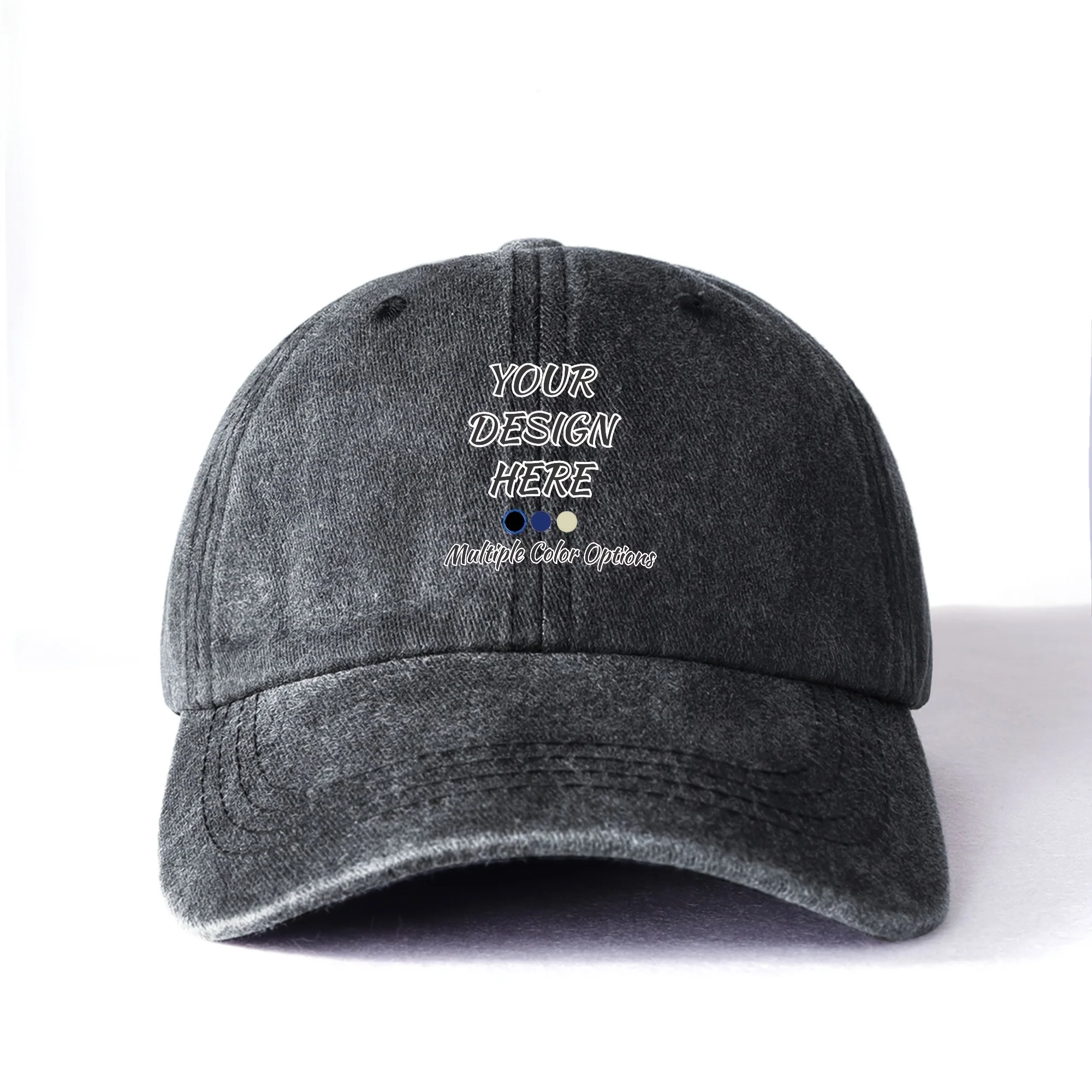 Boys' cotton baseball cap with curved brim and UV protection