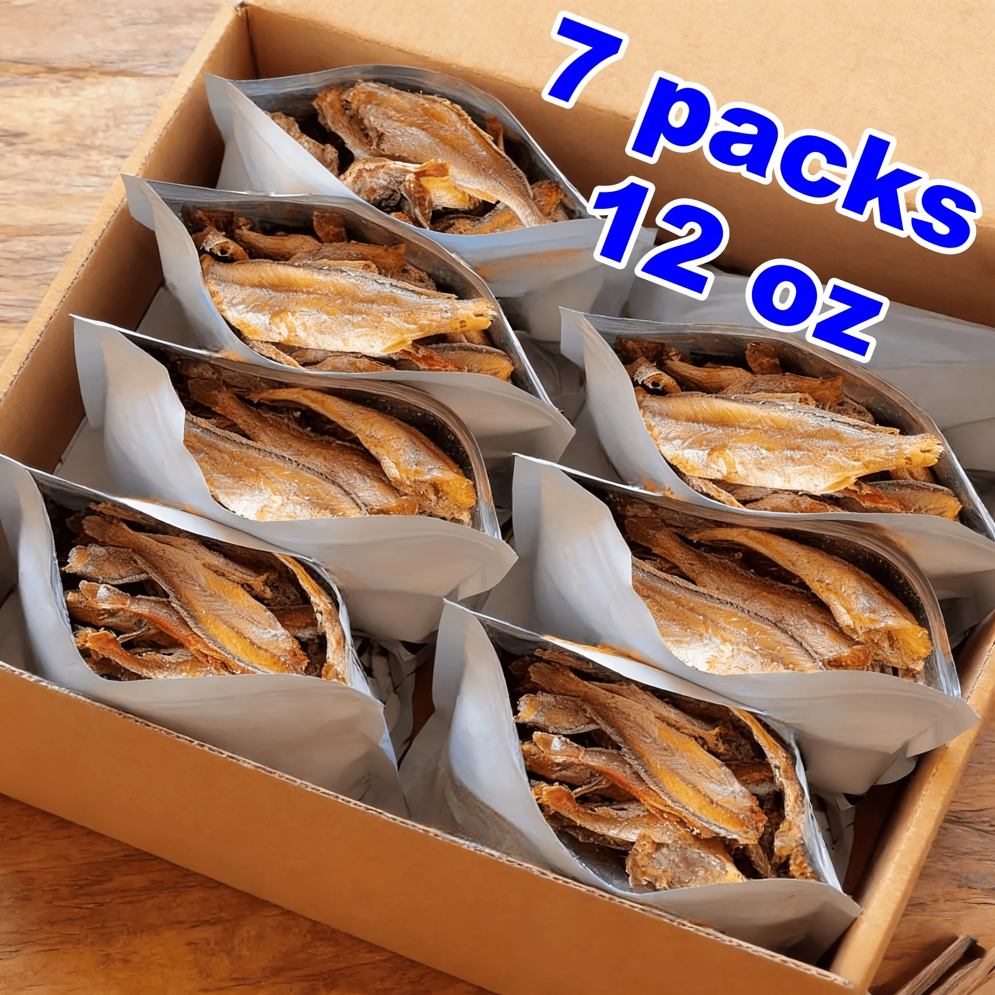 Crispy Small Yellow Croaker Dried Fish Snack, 7 Packs (12 oz Total)