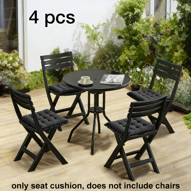 Set of 4 outdoor and indoor seat cushions, thick padded and soft