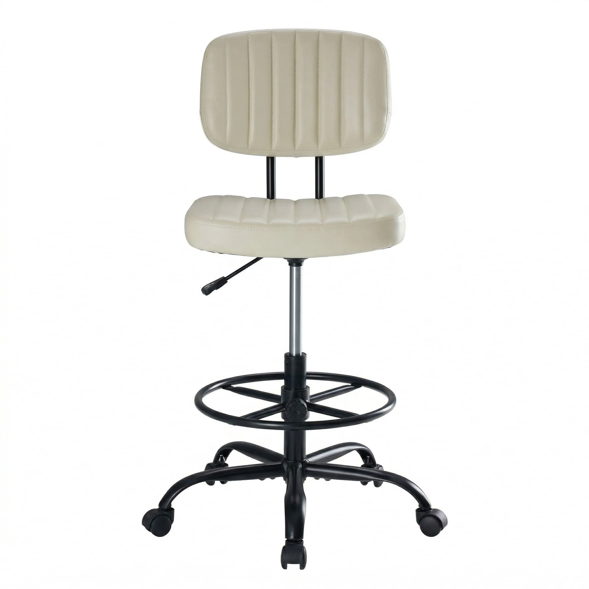Adjustable Ergonomic Drafting Chair with Swivel Base and Footrest Ring