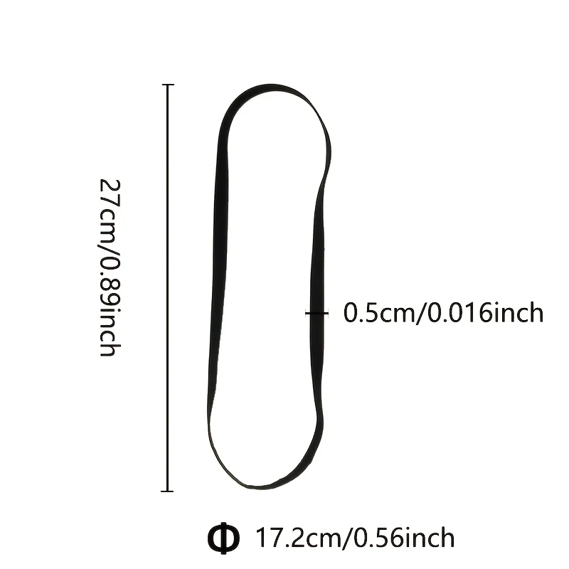 Turntable Drive Belt for Vinyl Record Player – Folded Length 270 mm, Diameter 172 mm, Width 5 mm, Thickness 0.6 mm