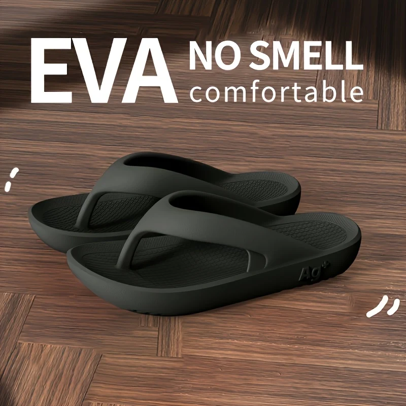 Solid Color Non-Slip Flip Flops with Open-Toe Design
