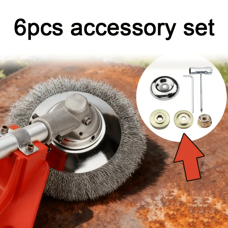 Universal string trimmer head and brush cutter blade replacement kit