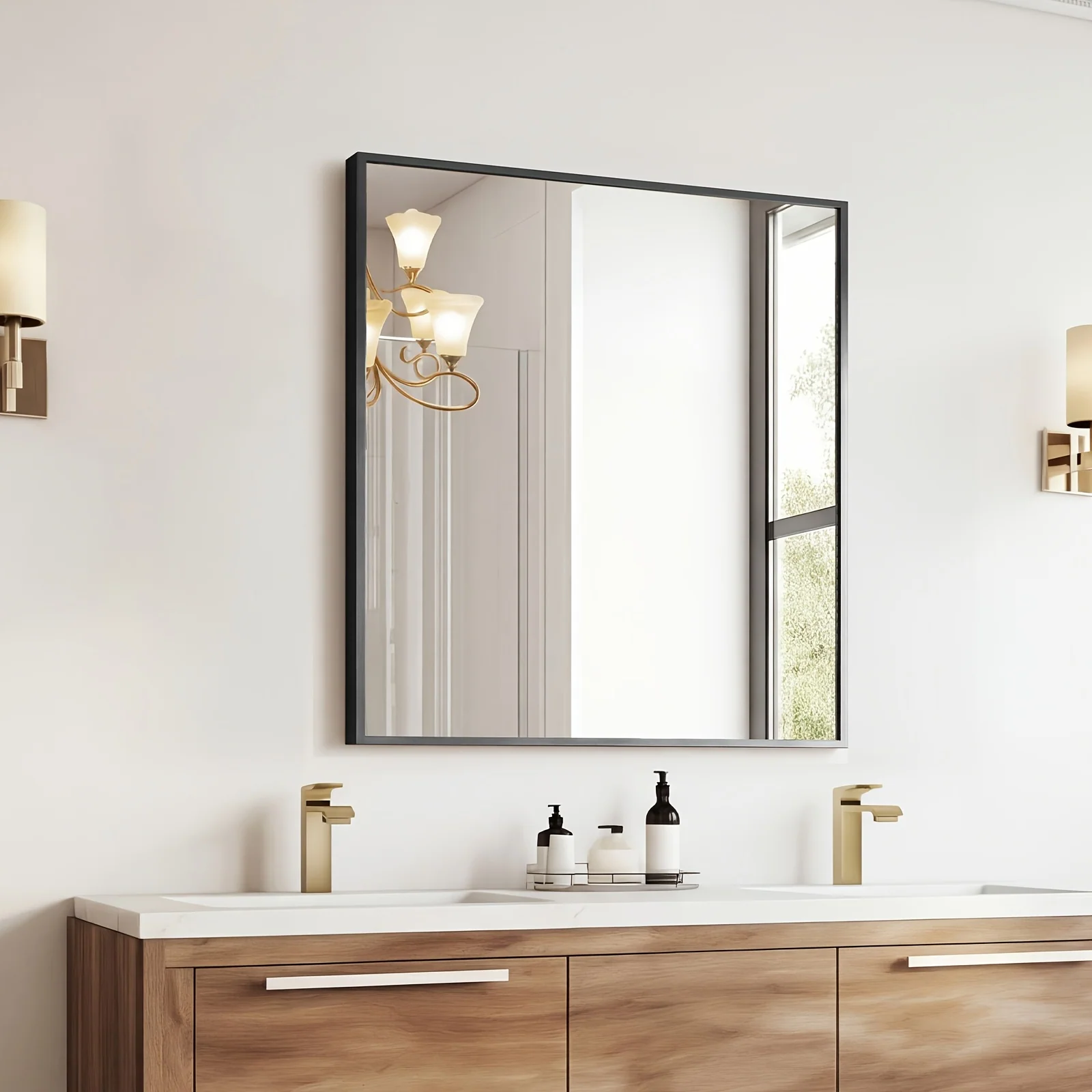Right-Angle Bathroom and Bedroom Wall Mirror for Home Decor