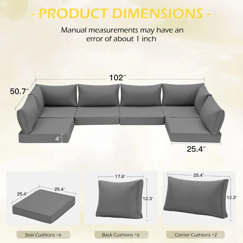 4 inch thick outdoor patio chair replacement cushion set