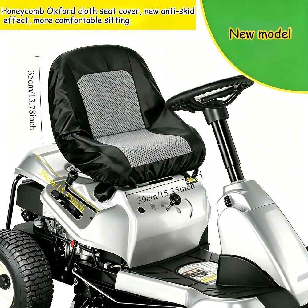 Reversible Anti-Slip Seat Cover for Forklifts & Agricultural Machines - Honeycomb Pattern, Weather-Resistant