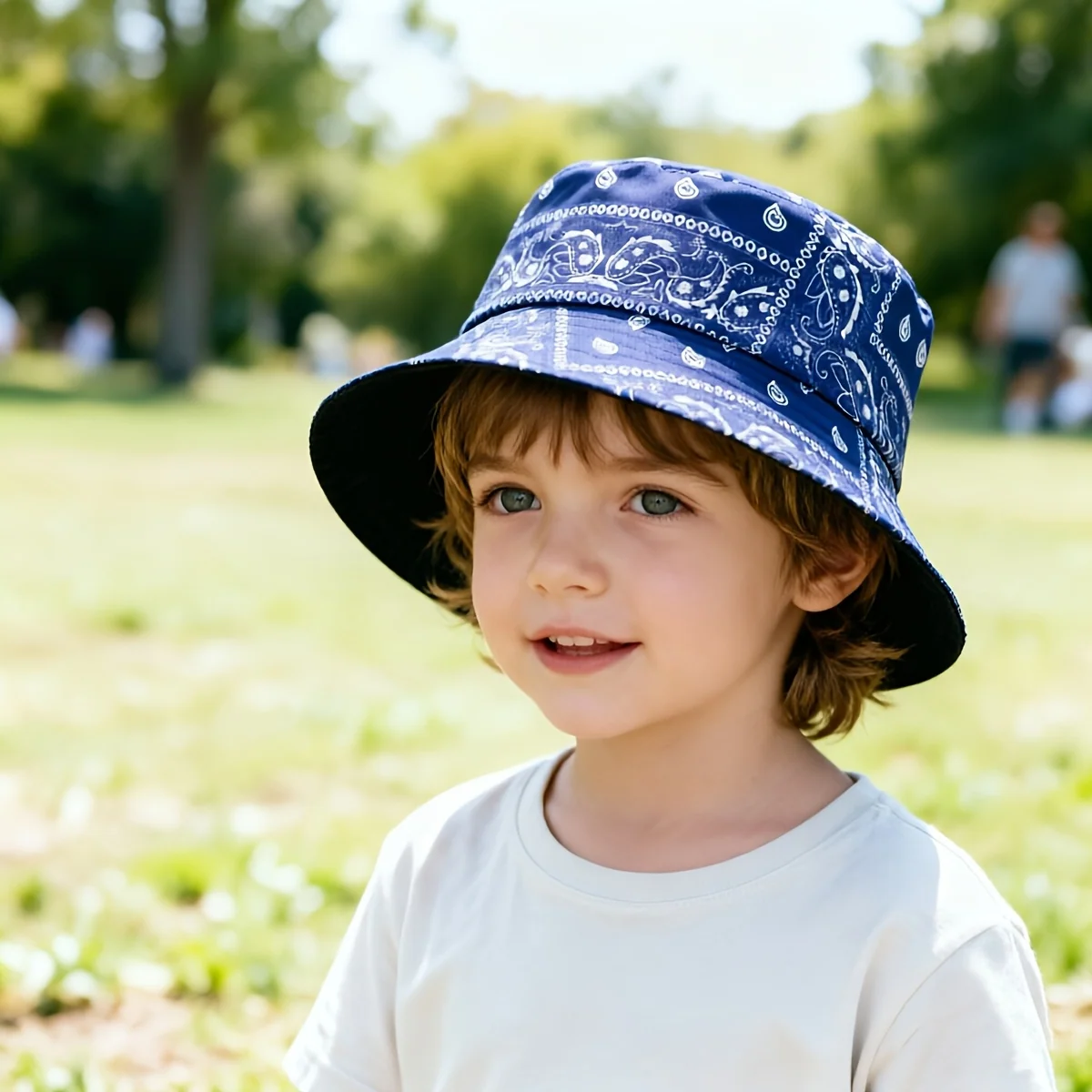 Unisex Kids' Paisley Fisherman Hat with Sun Protection