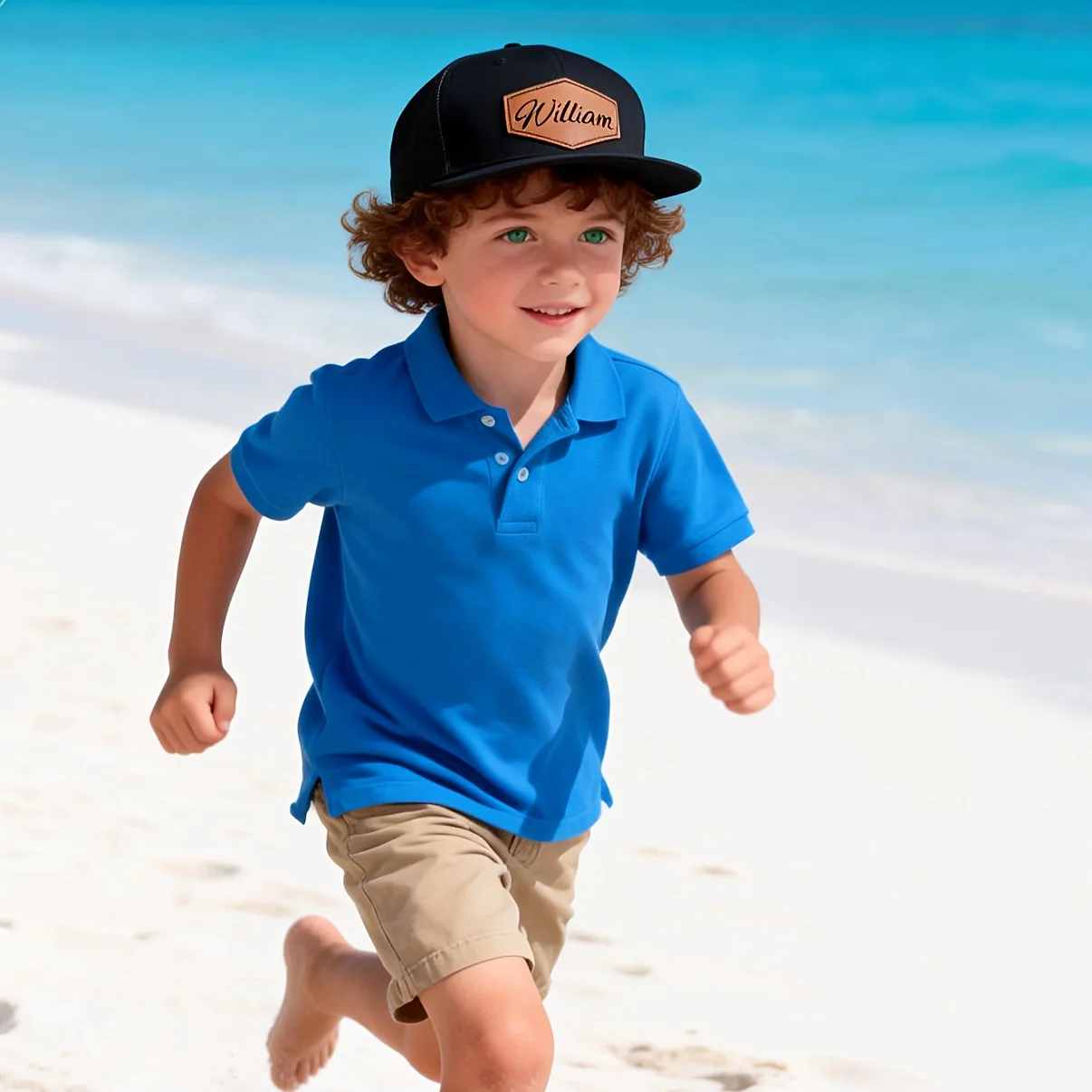 Personalized youth baseball cap with adjustable strap