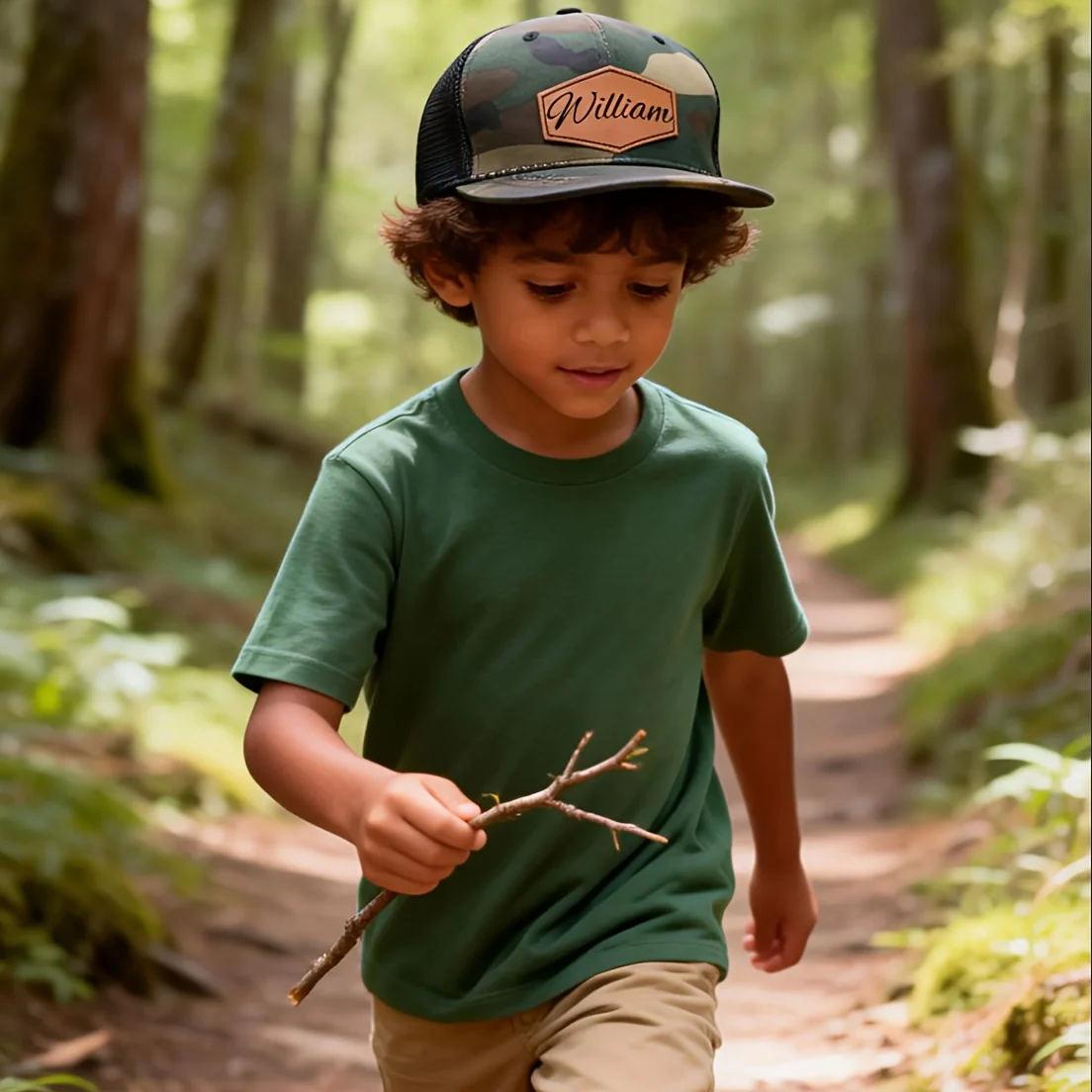 Personalized youth baseball cap with adjustable strap